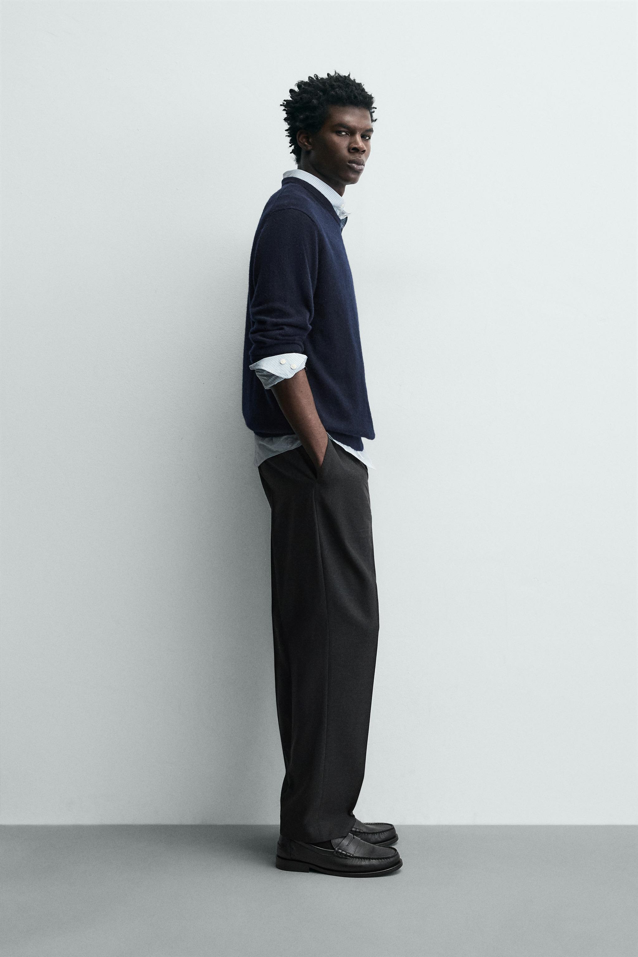 PANTALON REGULAR FIT À PLIS